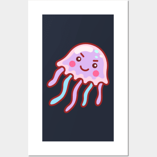 Evil Cotton Candy Jellyfish Minimal Posters and Art